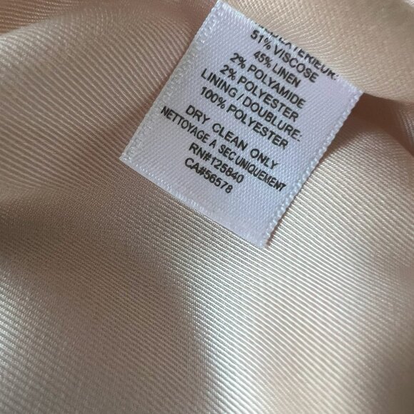 NWOT! Intermix Champagne Sparkly Linen Blend Blazer Size 2 - Picture 4 of 5